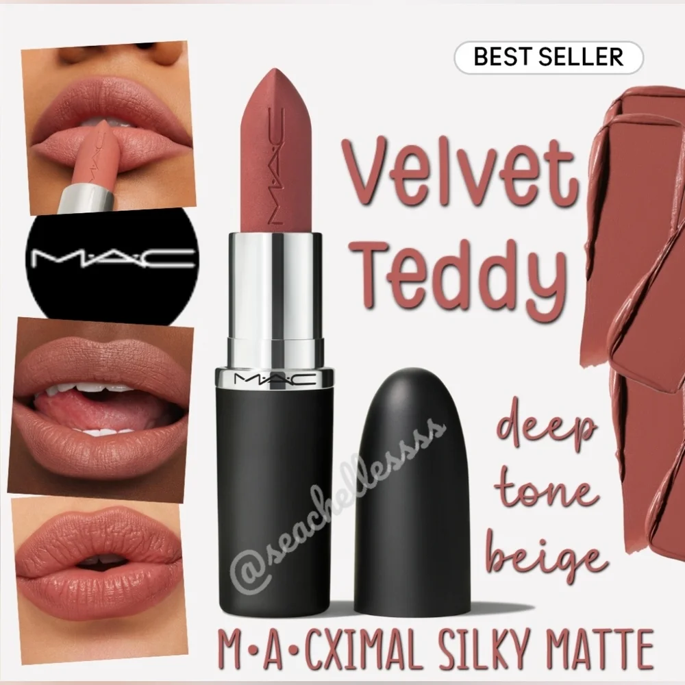 MACximal Silky Matte Velvet Teddy Deep Tone Beige Brand New In Box Full Size